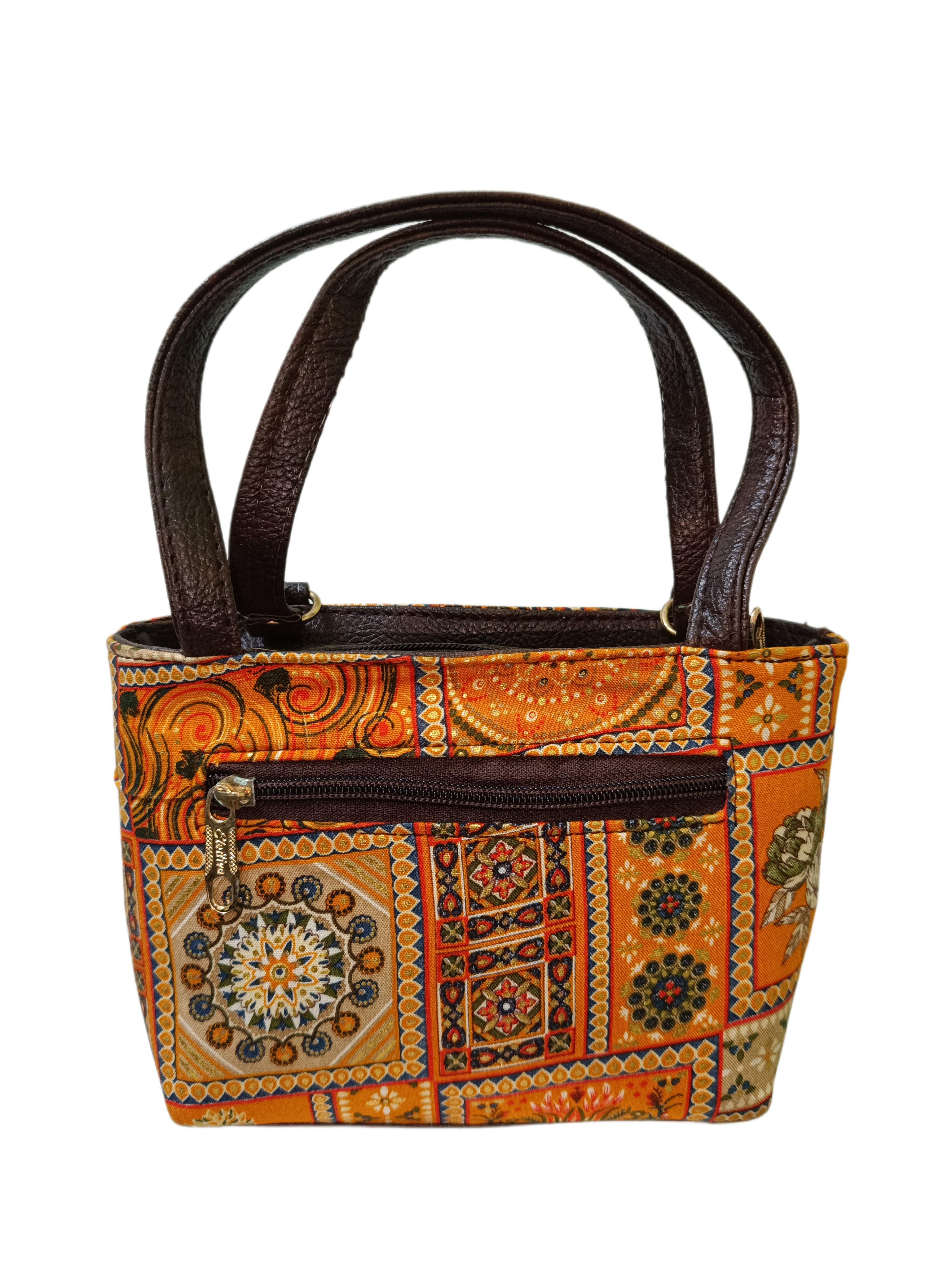 Handcrafted Ethnic Print Tote Bag with Dual Tassel Charms