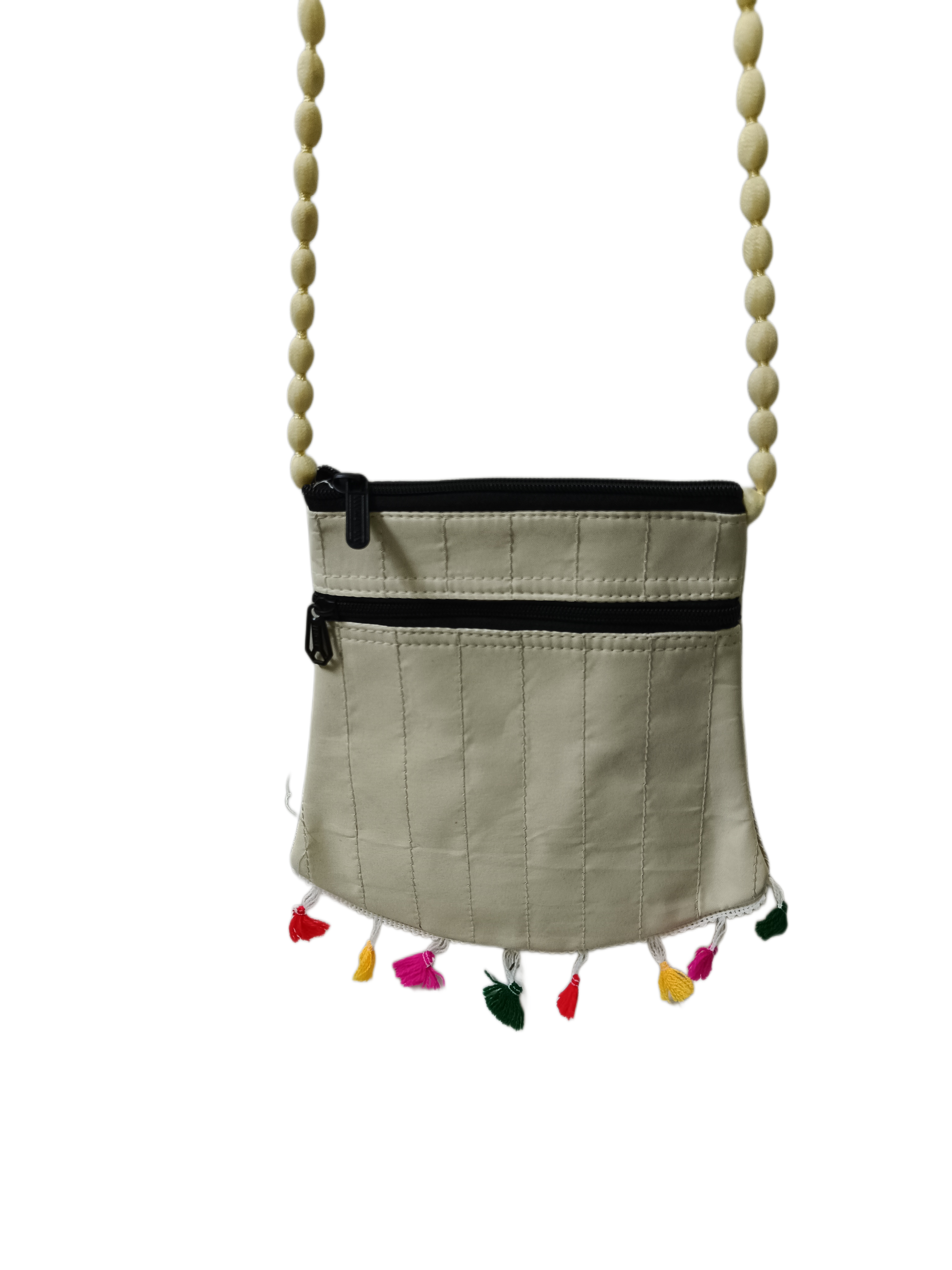 Handcrafted Embroidered Potli Sling Bag with Beaded Strap & Tassels